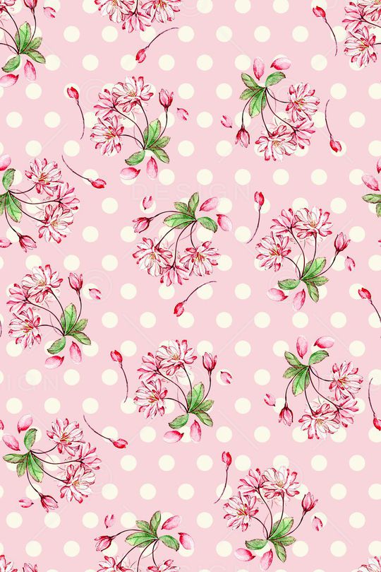 时尚抽象手绘植物花卉波点数码印花印花华亿平台图片