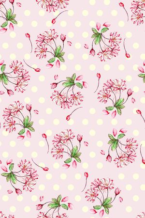 时尚抽象手绘植物花卉波点数码印花印花华亿平台图片