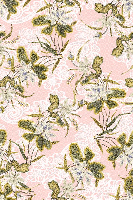 小清新花卉印花华亿平台图片