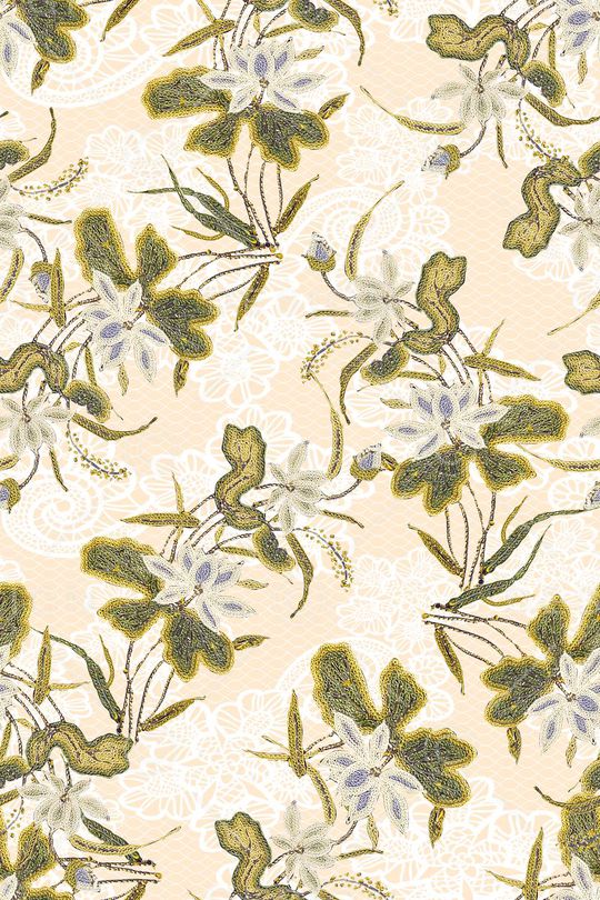 小清新花卉印花华亿平台图片