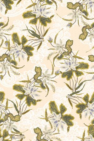 小清新花卉印花华亿平台图片