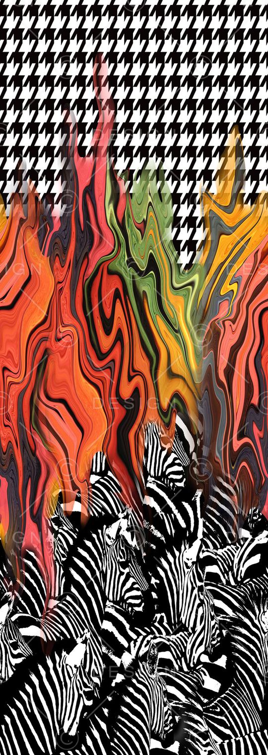 不规则几何印花华亿平台图片