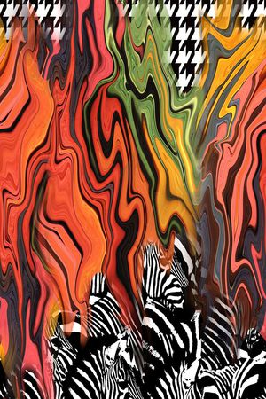 不规则几何印花华亿平台图片