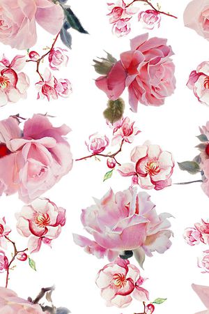 时尚潮流女装裙子玫瑰花花卉数码印花印花华亿平台图片