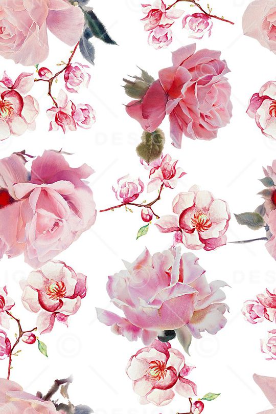 时尚潮流女装裙子玫瑰花花卉数码印花印花华亿平台图片