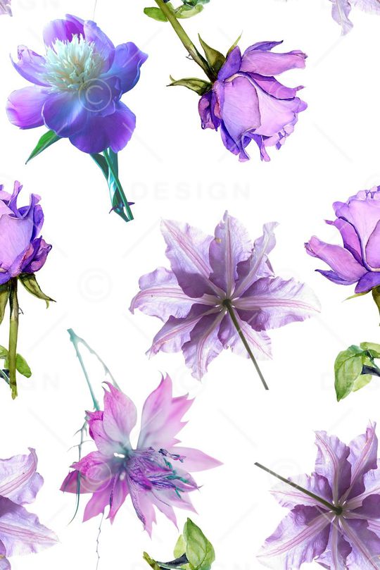 时尚抽象手绘水彩画花卉数码印花印花华亿平台图片