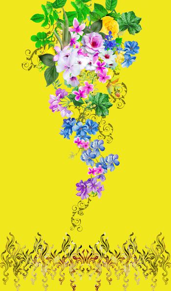 树枝、时尚、欧式印花华亿平台图片