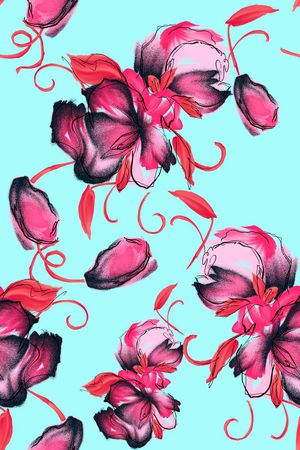 花卉印花华亿平台图片