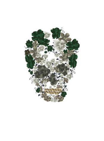 花的骷髅头印花华亿平台图片