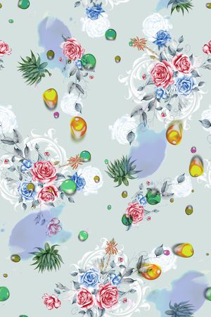 花卉印花华亿平台图片