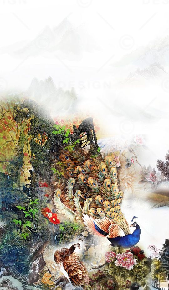 中国风定位印花华亿平台图片