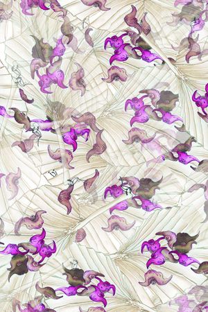 复古、彩绘扇子、花朵印花华亿平台图片