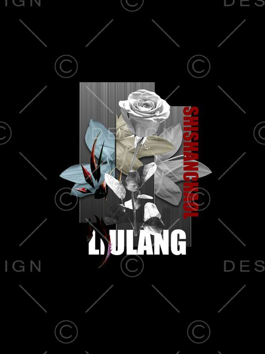 时尚抽象手绘玫瑰花花卉印花华亿平台图片