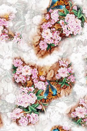 花卉印花华亿平台图片