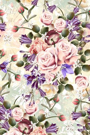 写实花卉印花华亿平台图片