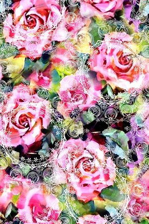 水彩花卉印花华亿平台图片