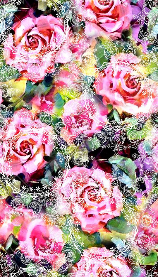 水彩花卉印花华亿平台图片