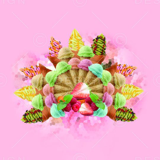 冰激凌印花华亿平台图片