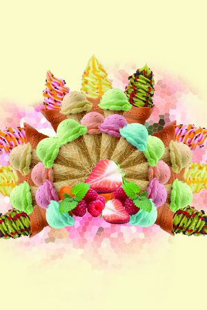 冰激凌印花华亿平台图片