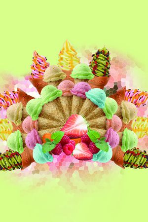 冰激凌印花华亿平台图片