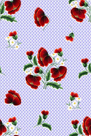 抽象手绘满版刺绣印花华亿平台图片