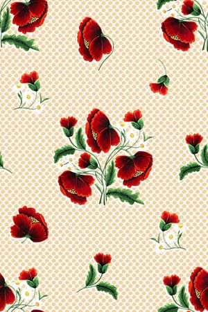 抽象手绘满版刺绣印花华亿平台图片