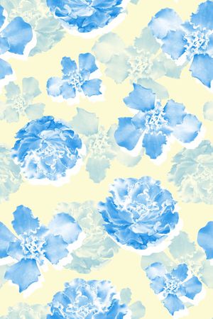 抽象手绘满版多肉植物印花华亿平台图片