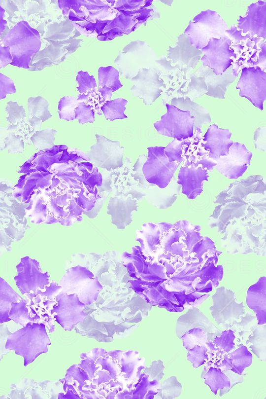 抽象手绘满版多肉植物印花华亿平台图片