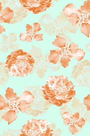 抽象手绘满版多肉植物印花华亿平台图片