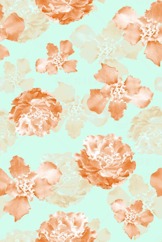 抽象手绘满版多肉植物印花华亿平台图片