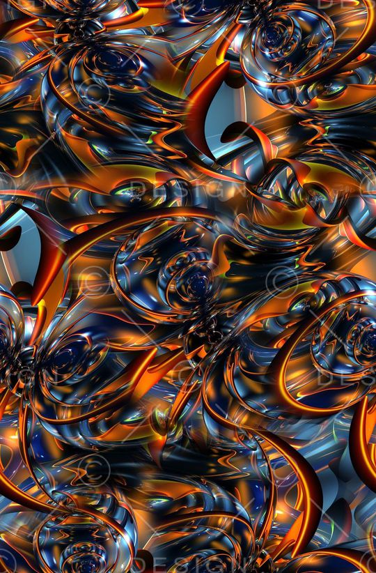 时尚抽象几何分形艳丽女装印花印花华亿平台图片