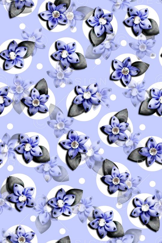 抽象手绘满版花卉印花华亿平台图片