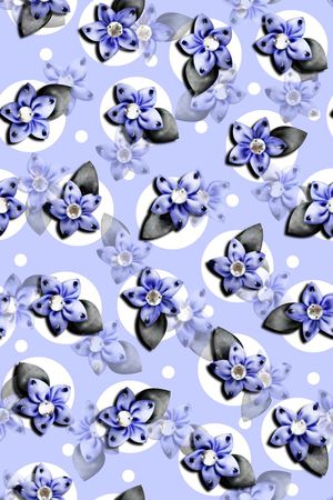 抽象手绘满版花卉印花华亿平台图片