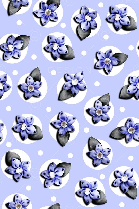 抽象手绘满版花卉印花华亿平台图片