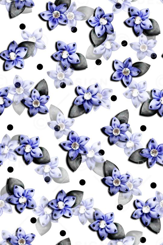 抽象手绘满版花卉印花华亿平台图片