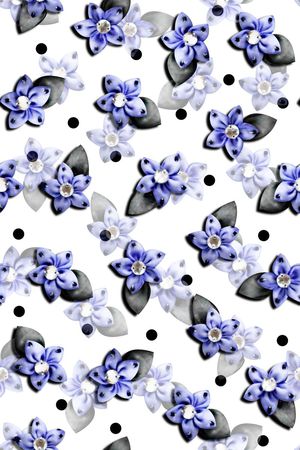 抽象手绘满版花卉印花华亿平台图片