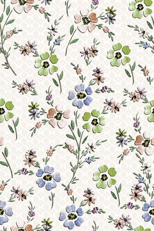 抽象手绘满版刺绣印花华亿平台图片