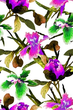 抽象手绘满版刺绣印花华亿平台图片