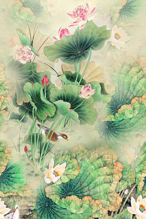 中国风印花华亿平台图片