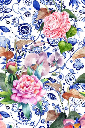 花卉印花华亿平台图片