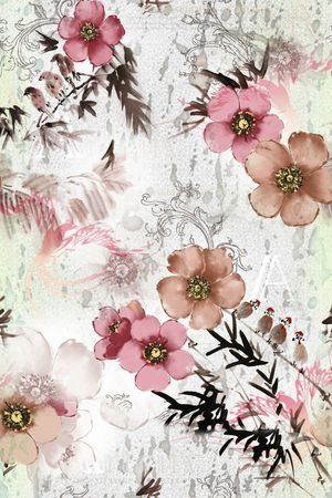 花卉印花华亿平台图片