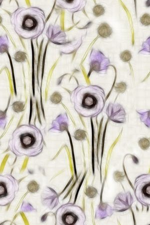 抽象写意花卉印花华亿平台图片