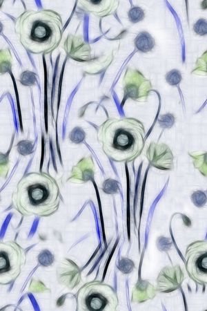 抽象写意花卉印花华亿平台图片