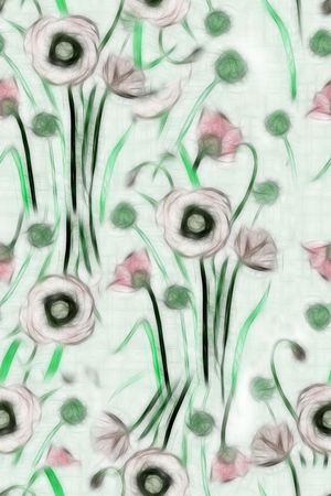 抽象写意花卉印花华亿平台图片