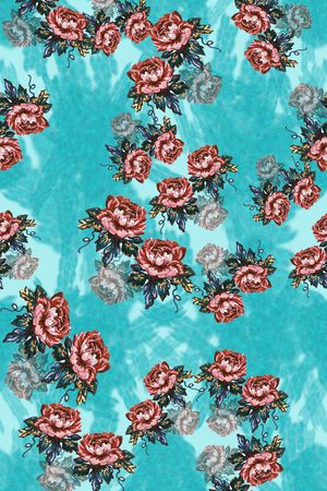 手绘水彩笔触印花华亿平台图片