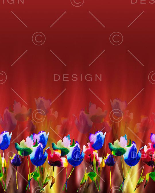 炫彩花卉印花华亿平台图片