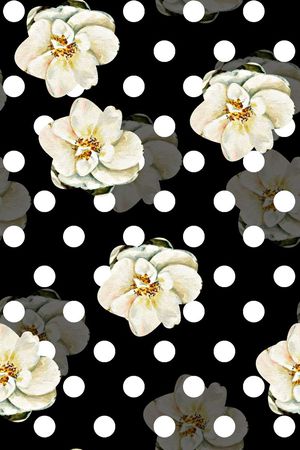 抽象手绘满版花卉印花华亿平台图片