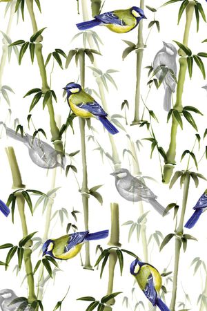 复古中国风竹子印花华亿平台图片