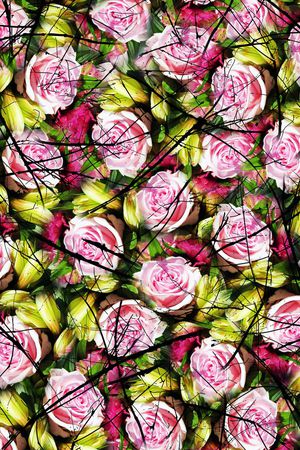 时尚绚丽玫瑰花印花华亿平台图片