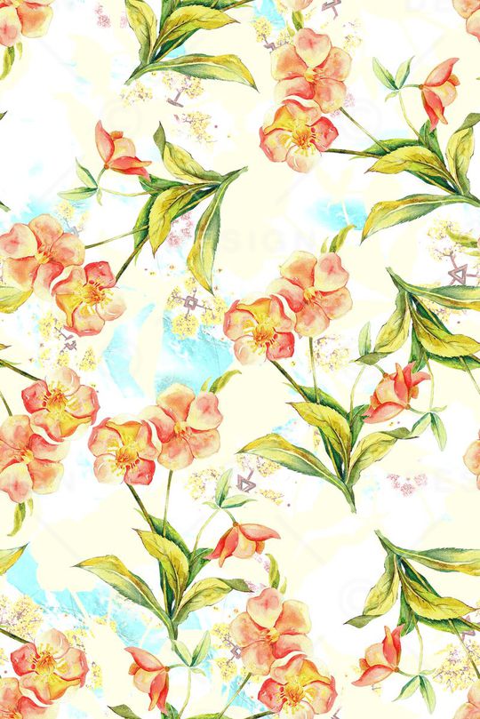 时尚潮流女装裙子手绘花卉数码印花印花华亿平台图片